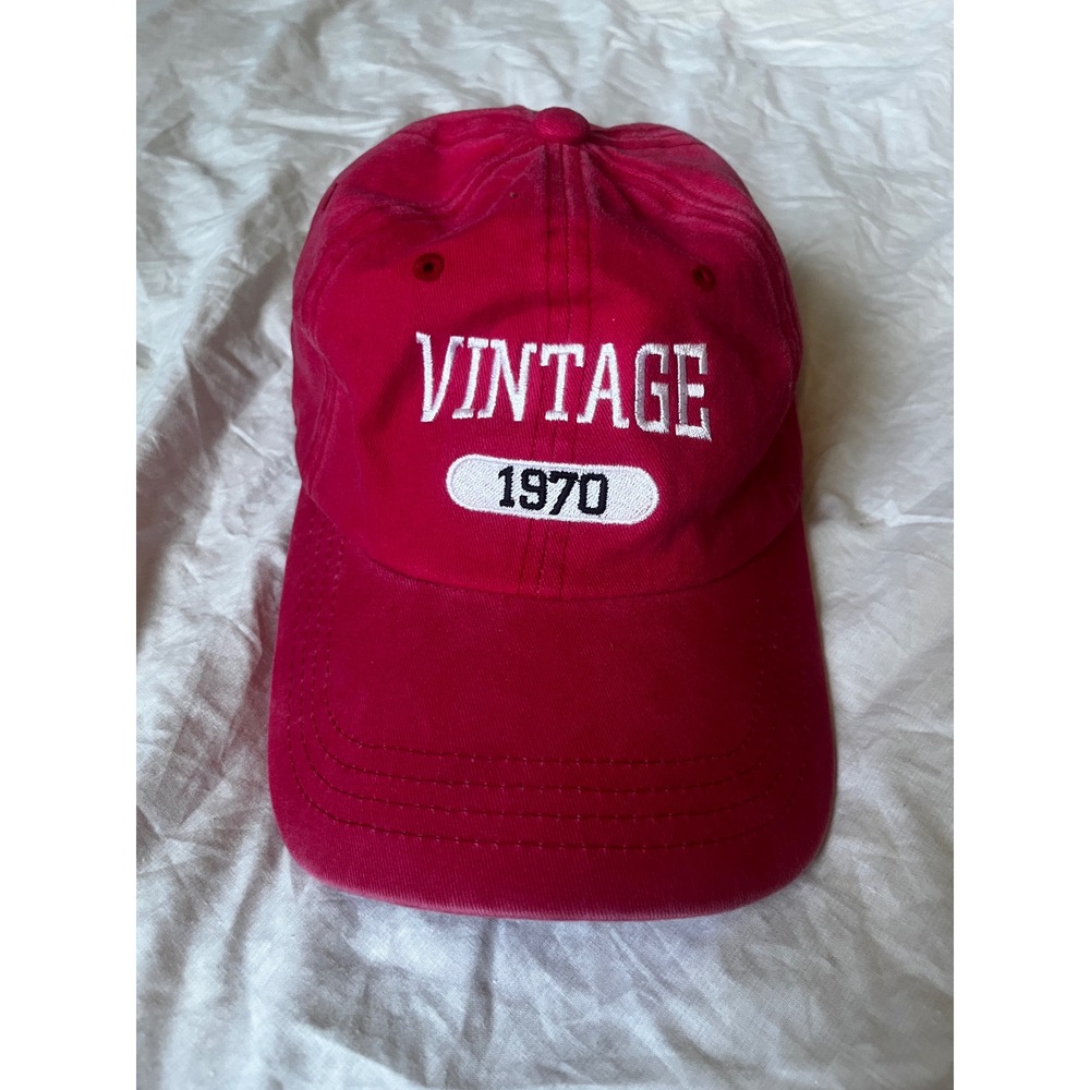 Pink Vintage 1970 Embroidered Baseball Hat / /Dad Cap Adjustable - born in 1970